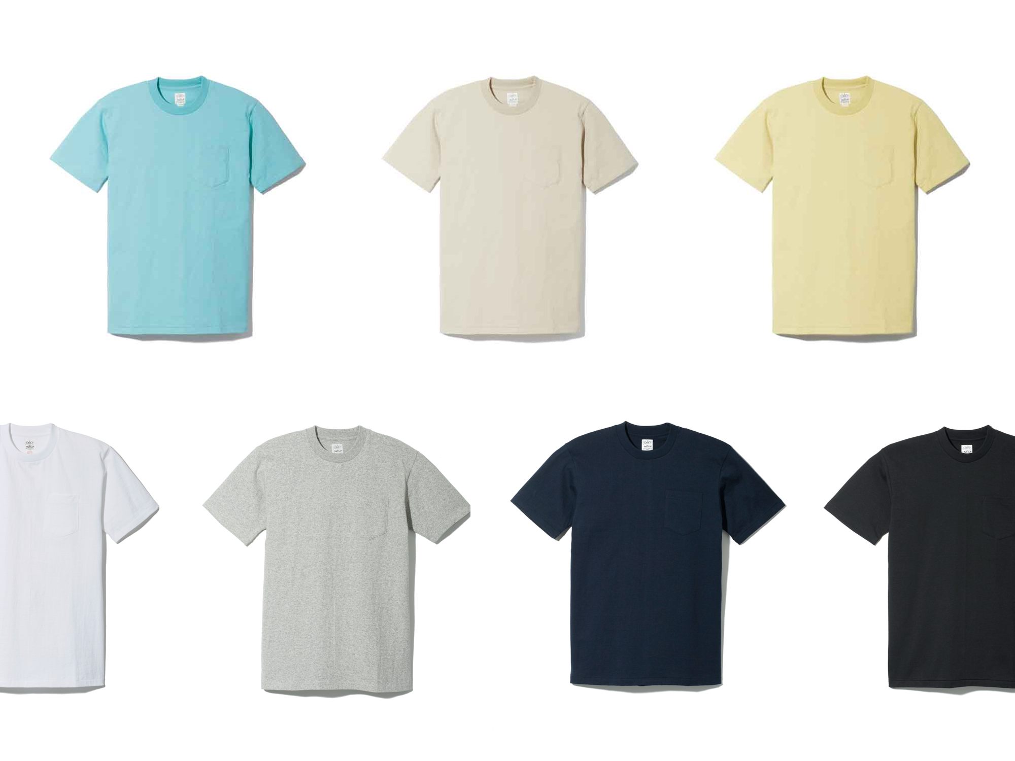 ANATOMICA pocket T-shirt made in Japan using rice cotton.