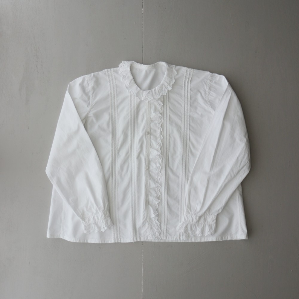 French antique white cotton blouse