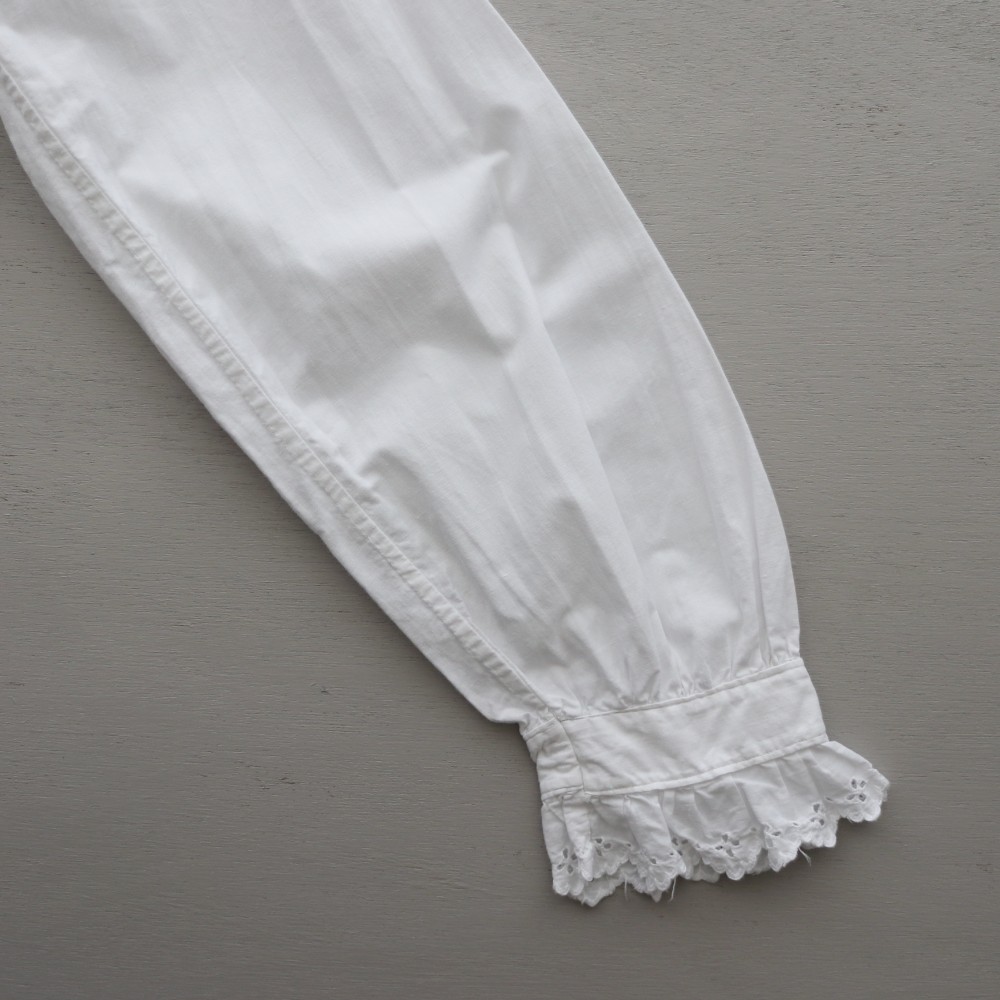 French antique white cotton blouse