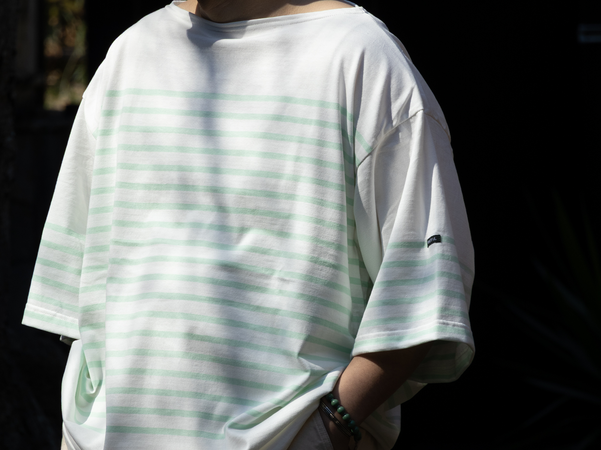 TRICOT AAST SHORT is a spring/summer limited edition version of OUTIL's classic striped Basque shirt.