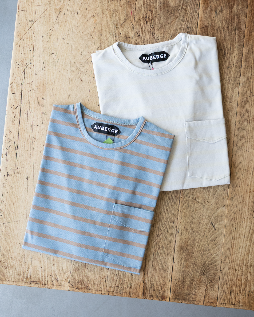 【AUBERGE】The classic short-sleeved striped T-shirt OWEN is now available in a new fabric. OWEN III.