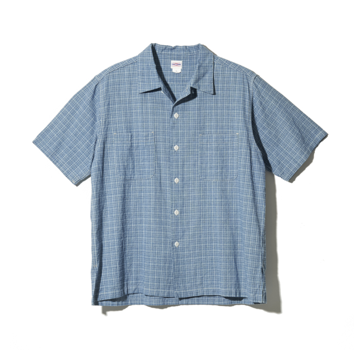 U54 QLS SHIRT INDIGO CREPE PIN CHECK