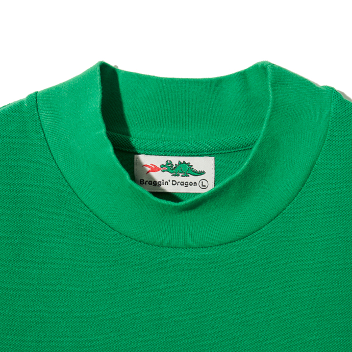 鹿の子素材 モックネックTシャツ 夏