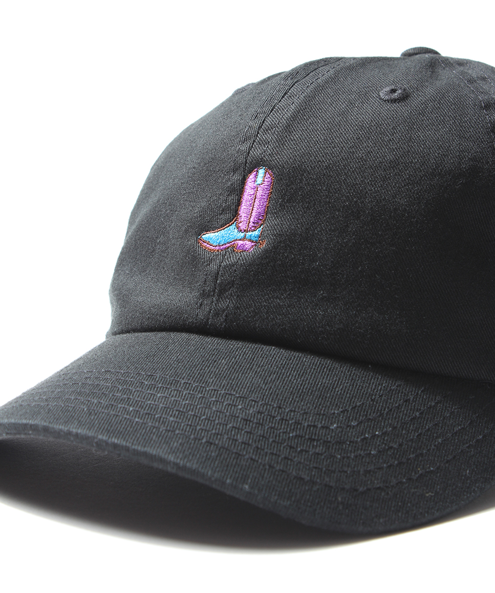 Rocky Mountain featherbed EMBROIDERED BOOT CAP（ロッキーマウンテンフェザーベッド キャップ ウエスタンブーツ刺繍 ブラック）