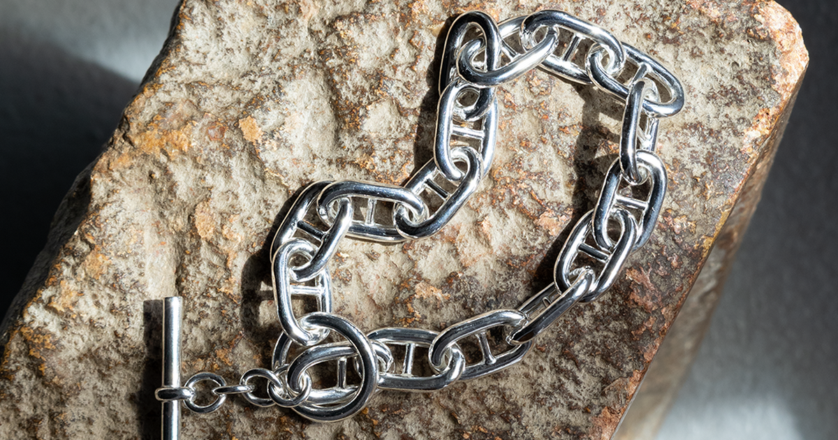 INTÉRIM / ANCHOR CHAIN T-BAR BRACELET ITALIAN SILVER 925 GRAND