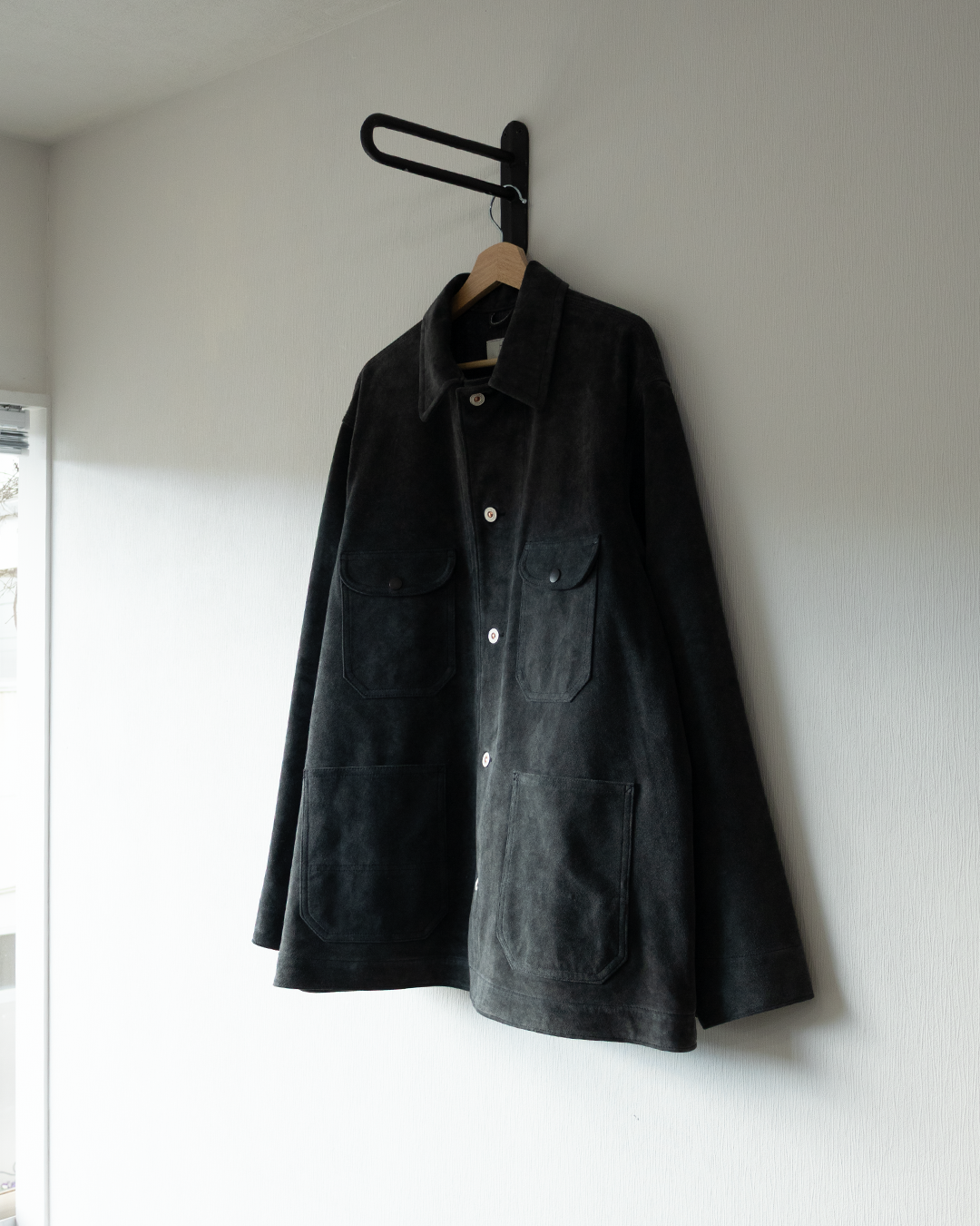 HERILL/헤릴 가죽 커버 올, GOATSUEDE RAILROAD CHORE JACKET.