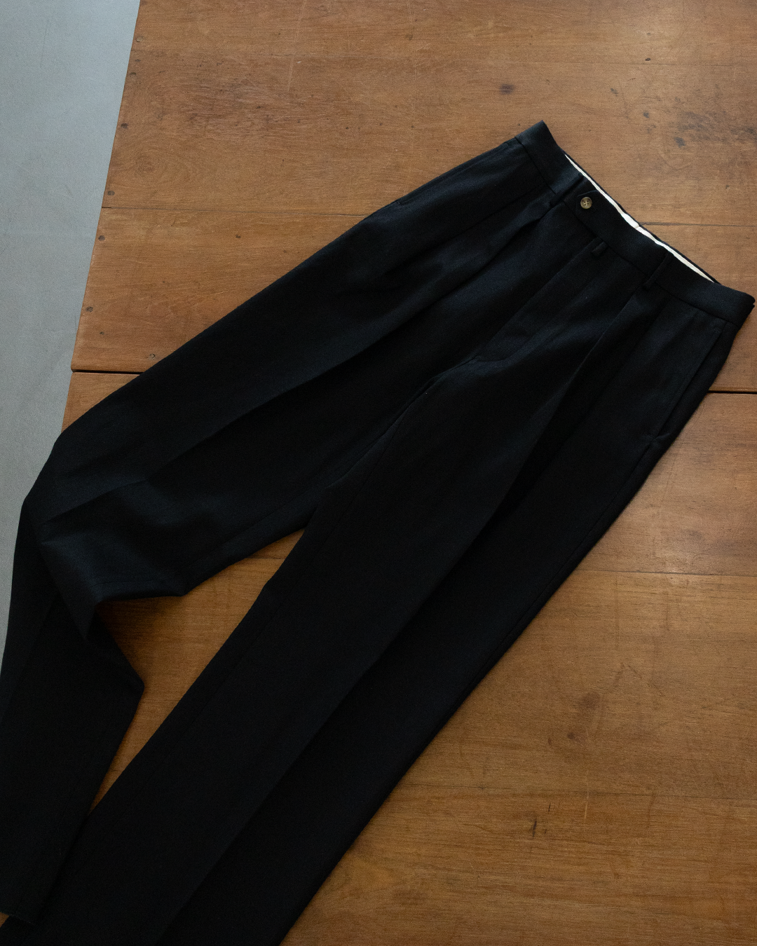 11.5OZ NATURAL SLUB DENIM WIDE - BLACK
